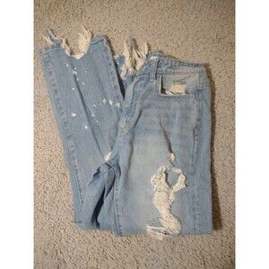 Flying Monkey Heavy Distressed Jeans size 26 Blue Denim Bleach Spots